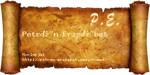Petrán Erzsébet névjegykártya